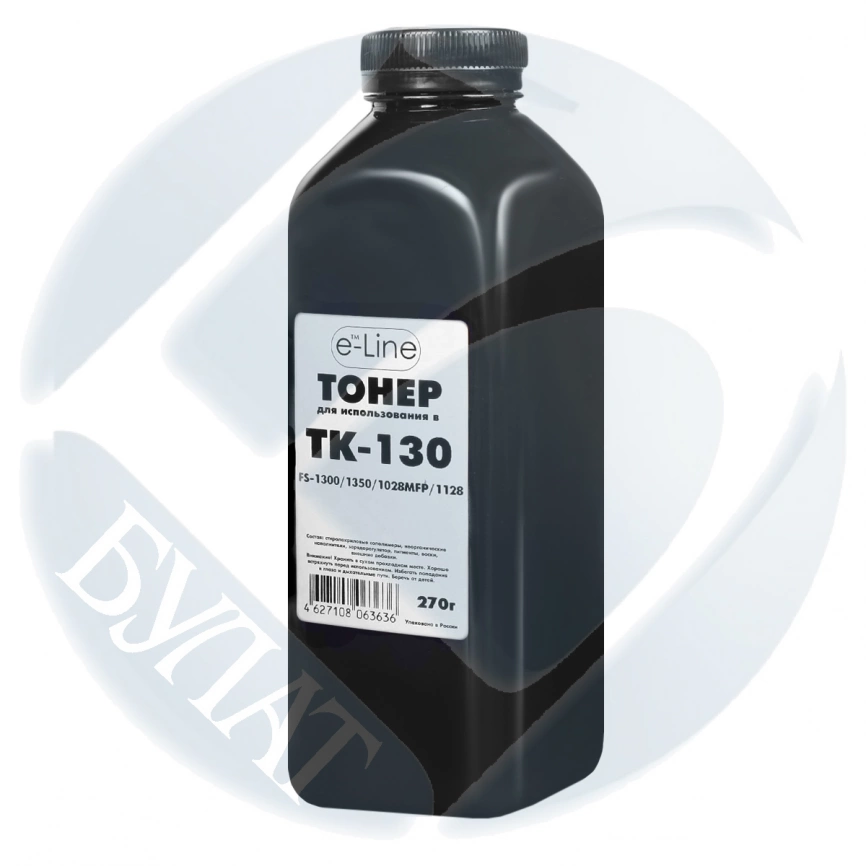Тонер Kyocera FS-1300 банка 270г TK-130 e-Line фото 1