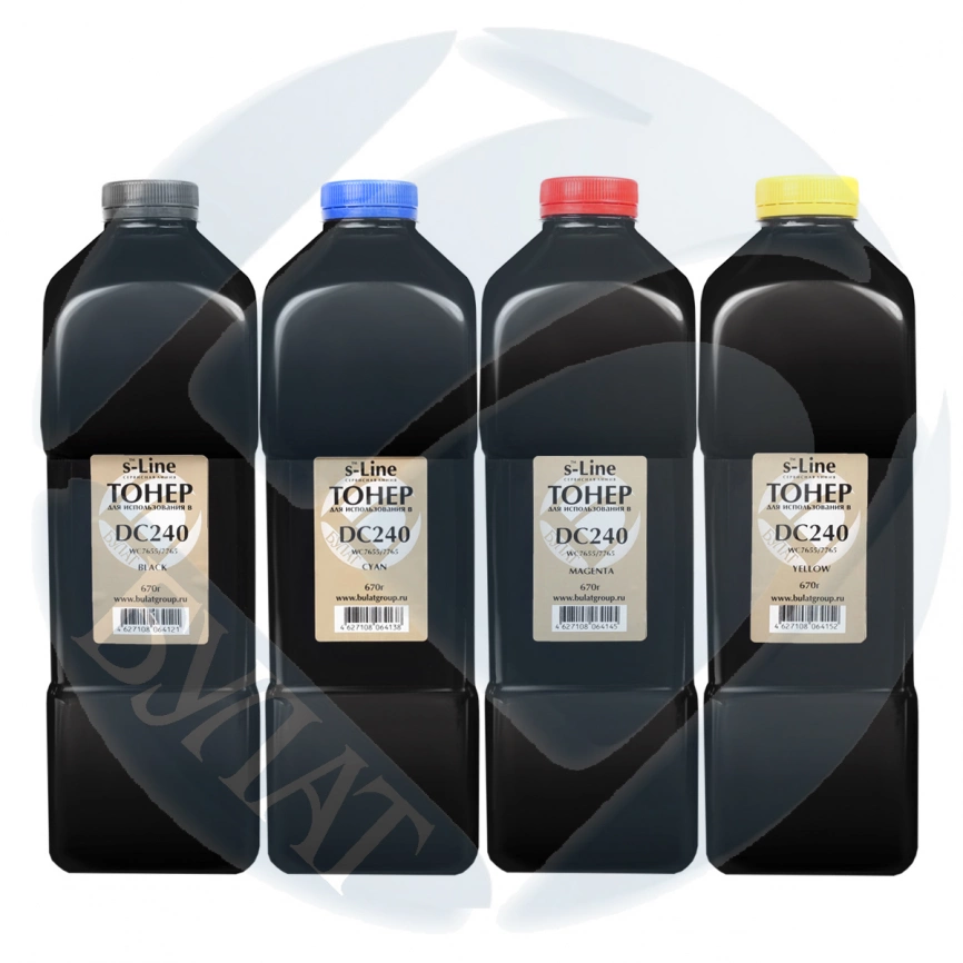 Тонер Xerox DocuColor 240 /WorkCentre 7655 /7765 банка 670г (тонер+девелопер) C БУЛАТ s-Line фото 1